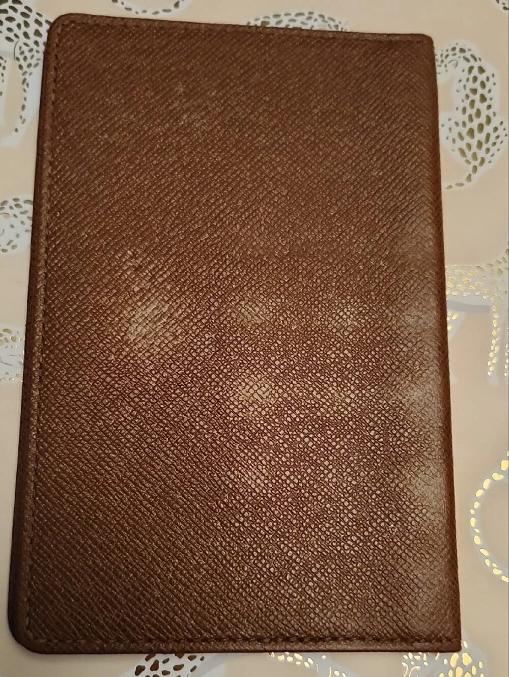 Louis Vuitton Brown Textured Leather Passport Wallet